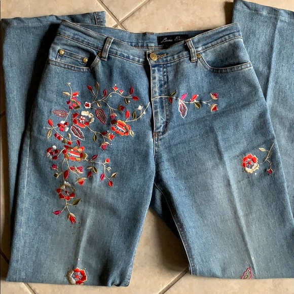 LANA ERICA Vtg Embroidered & Rhinestone Jeans - Picture 4 of 16